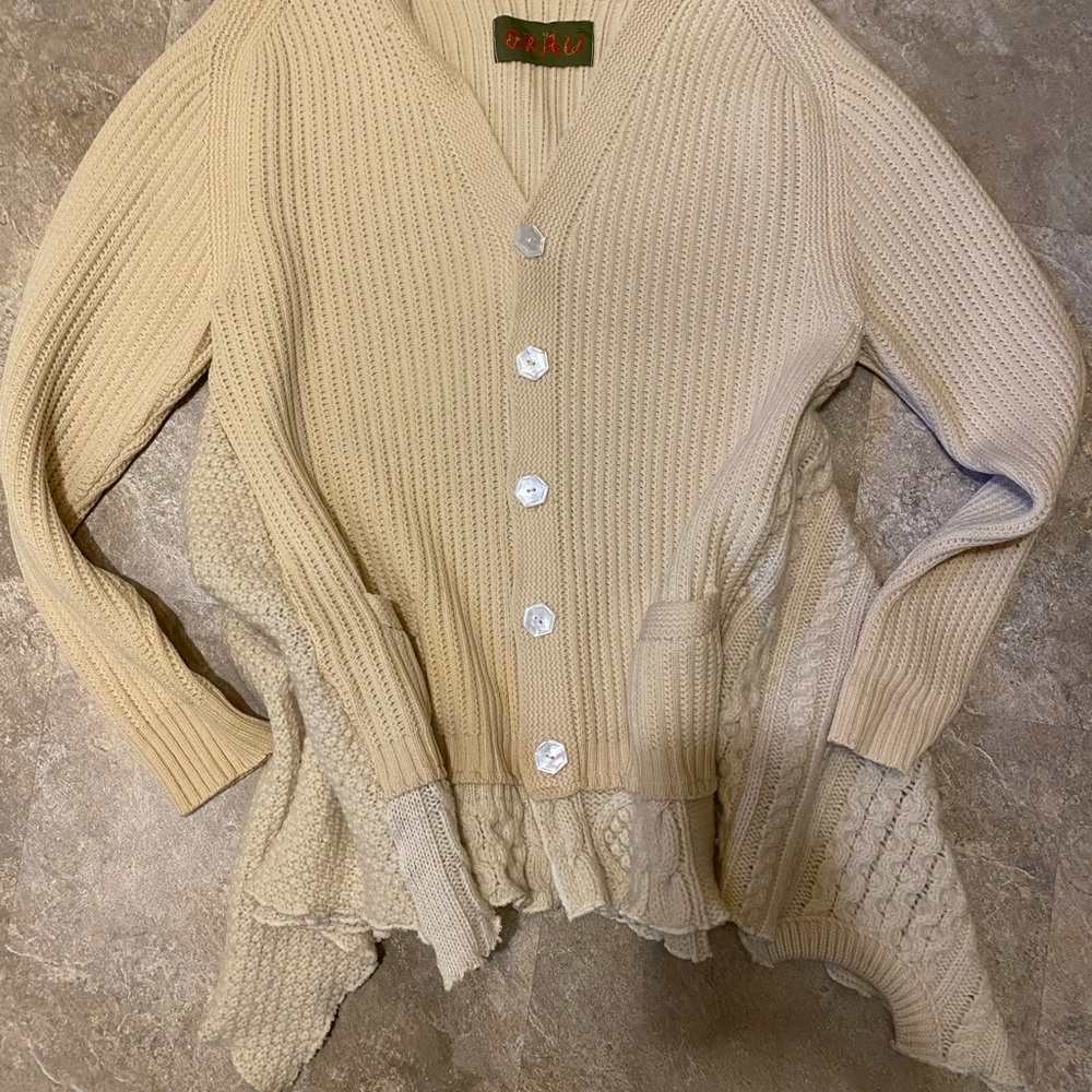 Vintage Claudia Grau upcycled wool and cotton sweater
